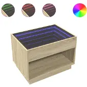 vidaXL Table basse avec Infinity-LED Chêne Sonoma 70x50x50 cm