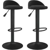 vidaXL Tabouret de bar 2 pcs. noir velours