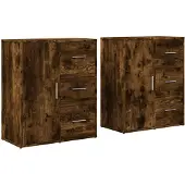 vidaXL Sideboards 2 pcs. Chêne fumé 60x31x70 cm Bois composite