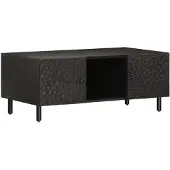 vidaXL Table basse noire 100x54x40 cm en bois massif de manguier