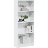 vidaXL Bibliothèque blanc brillant 60x24x143 cm bois d'ingénierie