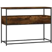 vidaXL Table console chêne fumé 100x40x75 cm bois d'ingénierie