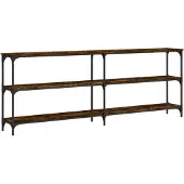 vidaXL Table console chêne fumé 200x29x75 cm bois d'ingénierie