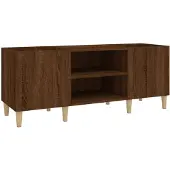 vidaXL Armoire à plateaux marron imitation chêne 121x38x48 cm Matériau dérivé du bois