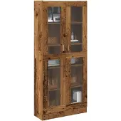 vidaXL Buffet haut vieux bois 82,5x30,5x185 cm bois d'ingénierie