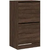 vidaXL Armoire à chaussures 2 tiroirs rabattables chêne marron