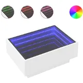vidaXL Table basse LED Blanc 70x50x30 cm Bois composite