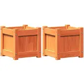 vidaXL Jardinières 2 pcs cire marron bois de pin massif