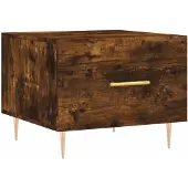 vidaXL Table basse chêne fumé 50x50x40 cm bois composite