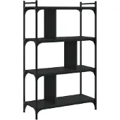 vidaXL Bibliothèque à 4 niveaux noir 76x32x123 cm bois d'ingénierie