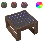 vidaXL Table basse avec Infinity-LED brun imitation chêne 50x53x30 cm