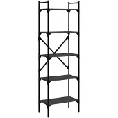 vidaXL Bibliothèque à 5 niveaux noir 56x31,5x174 cm bois d'ingénierie