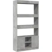 vidaXL Highboard gris béton 92x33x180 cm Bois composite