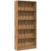 vidaXL Bibliothèque chêne artisanal 80x24x176 cm bois d'ingénierie