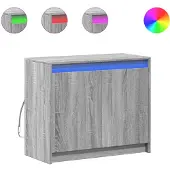 vidaXL LED-Sideboard Gris Sonoma 72x34x61 cm Matériau dérivé du bois
