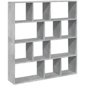vidaXL Bibliothèque gris béton 132x29x141,5 cm bois d'ingénierie