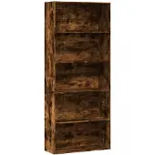 vidaXL Bibliothèque chêne fumé 80x30x189 cm bois d'ingénierie