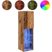 vidaXL Armoire TV avec lampes LED imitation vieux bois 30,5x30x102 cm