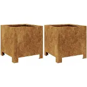 vidaXL Jardinières 2 pcs 30x30x30 cm acier résistant aux intempéries