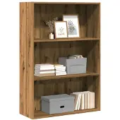 vidaXL Bibliothèque chêne artisanal 80x30x114 cm bois d'ingénierie