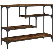 vidaXL Table console chêne fumé 100x30x75 cm bois d'ingénierie