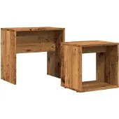 vidaXL Tables de salon 2 pcs. Aspect vieux bois matériau bois