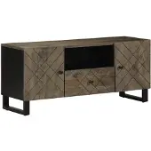 vidaXL Armoire TV noire 105x33x46 cm bois massif mangue