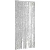 vidaXL Rideau anti-mouches Gris 100x230 cm Chenille