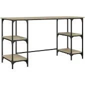 vidaXL Bureau Chêne Sonoma 140x50x75 cm Métal Matériau bois