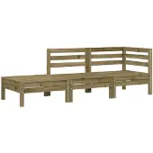 vidaXL Canapé de jardin 3 places en pin imprégné