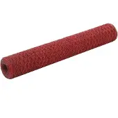 vidaXL Grillage Acier avec revêtement en PVC 25x1 m Rouge