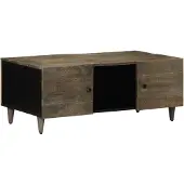 vidaXL Table basse gris clair 100x54x40 cm bois massif mangue