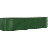 vidaXL Lit surélevé de jardin Acier galvanisé 322x100x68cm Vert