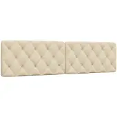 vidaXL Coussin de tête de lit crème 200 cm tissu