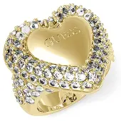 GUESS Beloved Pave Heart Ring Doré 52 Femme