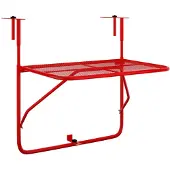 vidaXL Table de balcon rouge 60 x 40 cm en acier