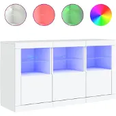 vidaXL Sideboard avec lampes LED blanc 123x37x67 cm