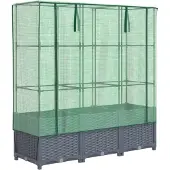 vidaXL Lit surélevé avec serre aspect rotin 120x40x138 cm
