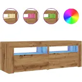 vidaXL Armoire TV avec LED Chêne Artisan 120x35x40 cm Bois composite