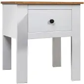 vidaXL Table de chevet Blanc 46x40x57 cm Pin Gamme Panama