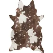 vidaXL Tapis marron et blanc motif vache lavable antidérapant