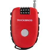 RockBros Cadenas pour vélo 32420981001 avec câble rétractable - rouge