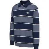 Hummel Loose Striped Long Sleeve Polo Bleu 134-140 cm Enfants