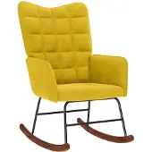 vidaXL Chaise à bascule Jaune Velours