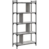 vidaXL Bibliothèque 5 niveaux sonoma gris 76x32x158 cm
