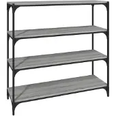 vidaXL Bibliothèque Sonoma gris 100x33x100 cm Bois d'ingénierie acier