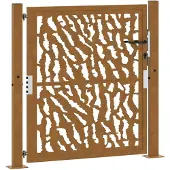 vidaXL Portail de jardin 105 x 105 cm en acier patiné avec motif de traces