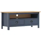 vidaXL Armoire TV Hill Range Gris 110x40x47 cm Pin massif