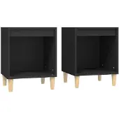 vidaXL Tables de chevet 2 pcs Noir 40x35x50 cm