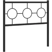 vidaXL Tête de lit de rechange en métal noir 90 cm